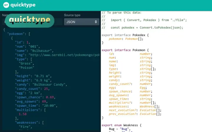 接口字段老变？quicktype 把 JSON 秒转各语言类型，复制即用