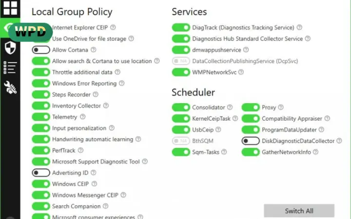 WPD 隐私收紧利器：关遥测、卸预装、锁组策略，Windows 一键变安静