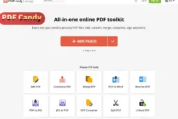 PDF Candy 在线工具集：三十多种 PDF 操作，免费档每日限次
