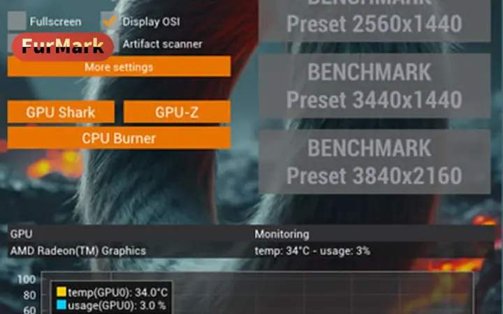 FurMark 显卡拷机：把 GPU 烤到冒火，散热翻车当场现形