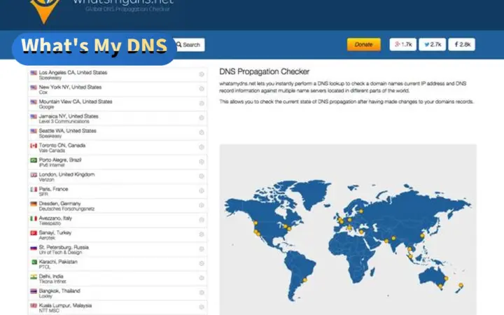 改了 DNS 全世界生效没？What’s My DNS 看各地解析结果