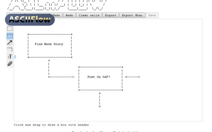 画架构图不想装软件？ASCIIFlow 用字符在浏览器里拖出流程图