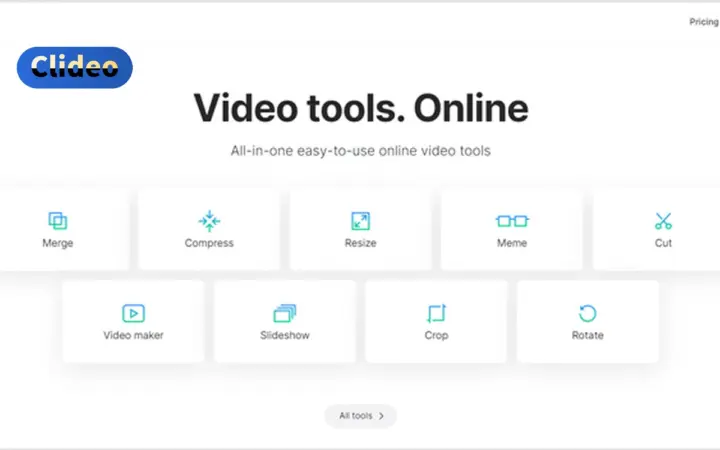 Clideo 在线视频编辑：剪辑合并压缩转格式，免费档上传限次