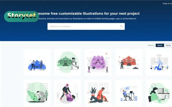 做 PPT 海报头图要成组插画：Storyset 免费插画讲故事感强