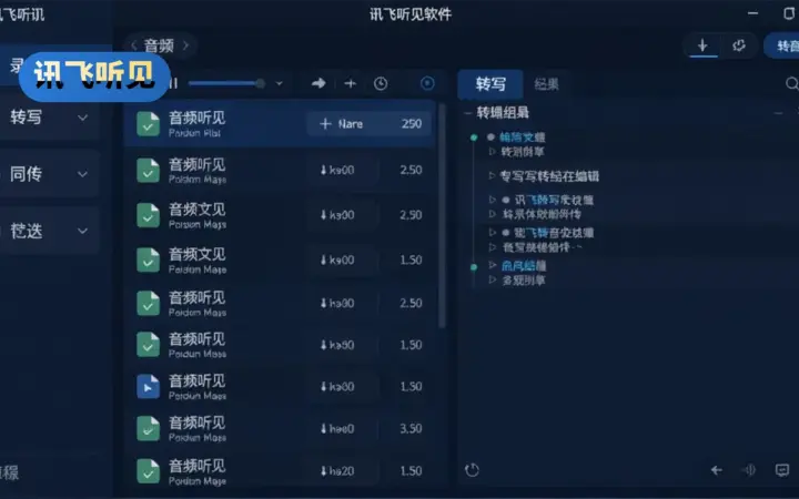 讯飞听见转写：会议访谈录音转文字，中文识别快又准